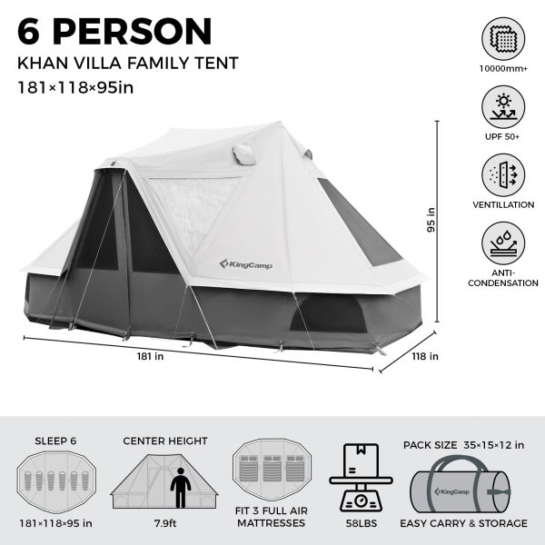 KingCamp Khan Villa 4-Season 4-6 Person Bell Tent