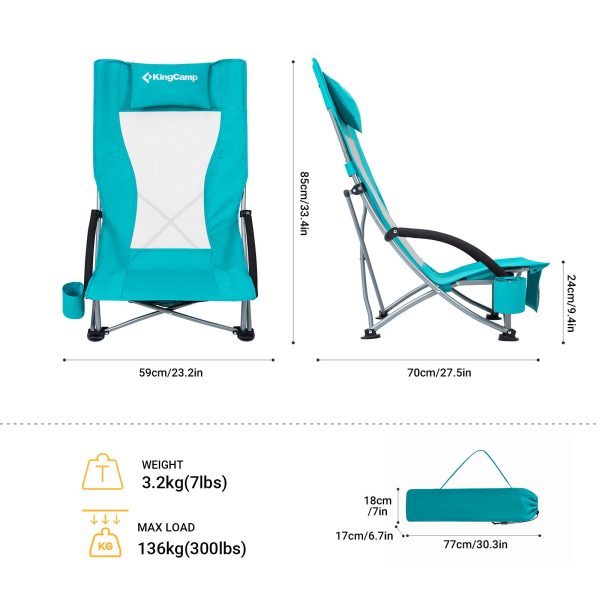 KingCamp High Mesh Back Beach Folding Chair