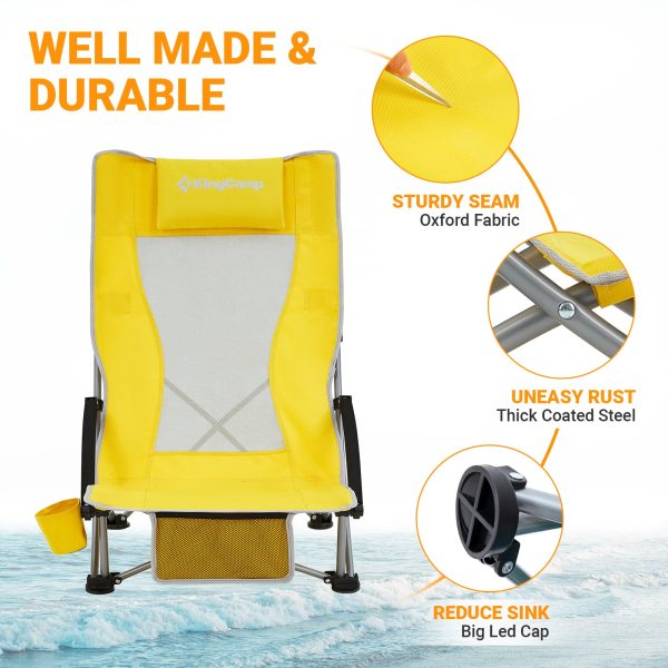 KingCamp High Mesh Back Beach Folding Chair