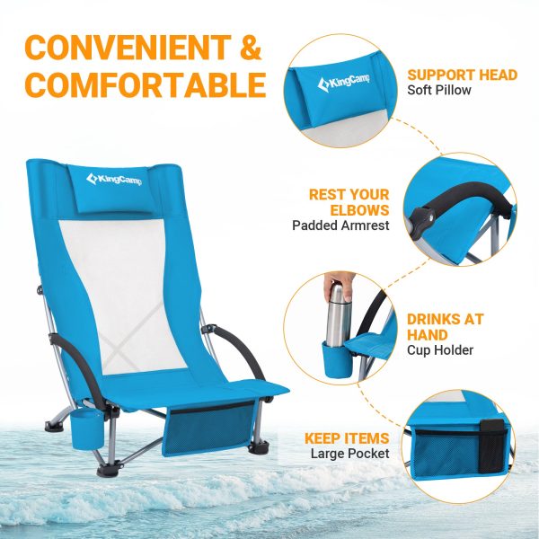 KingCamp High Mesh Back Beach Folding Chair