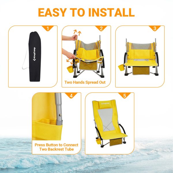 KingCamp High Mesh Back Beach Folding Chair